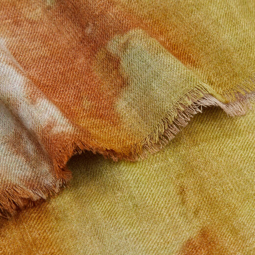 Orange, green and grey scarf, detail.